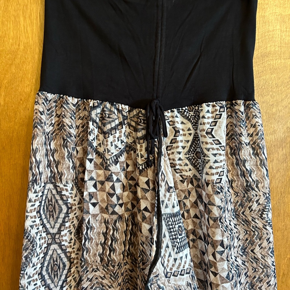 Black and Brown Patterned Maxi Dress Size M - Picture 3 of 6